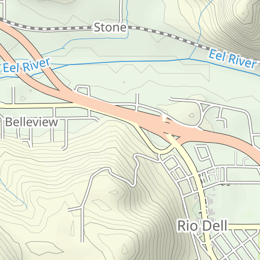 Rio Dell Topo Map CA, Humboldt County (Scotia Area)