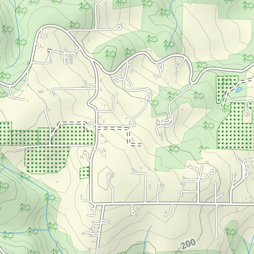 Graver Creek Topo Map OR, Washington County (Laurelwood Area)