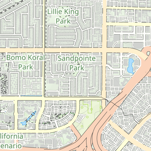 South Coast Plaza Shopping Center Topo Map CA, Orange County (Newport Beach  Area)