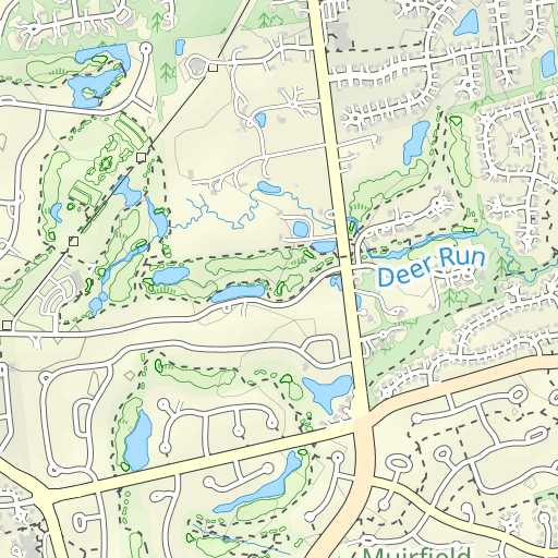 Muirfield Golf Course Topo Map OH, Delaware County (Shawnee Hills Area)