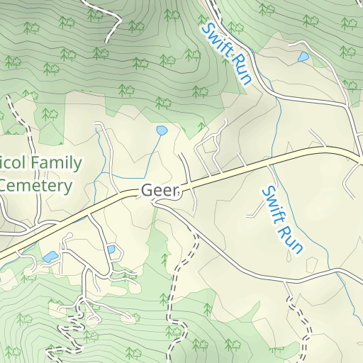 Parker Mountain Topo Map VA, Greene County (Swift Run Gap Area)