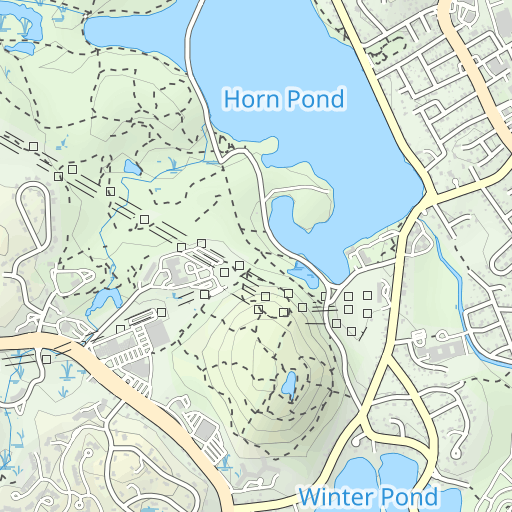Horn Pond Trail Map Horn Pond Mountain Topo Map Ma, Middlesex County (Lexington Area) Topo Zone